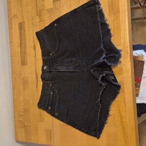 Abercrombie & Fitch The Mom Short High Rise Curve Love Black Denim Shorts